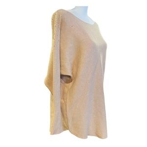 Siren Lily Maternity Sweater in Soft Blush Pink Dolman Sleeve Rhinestones Size L